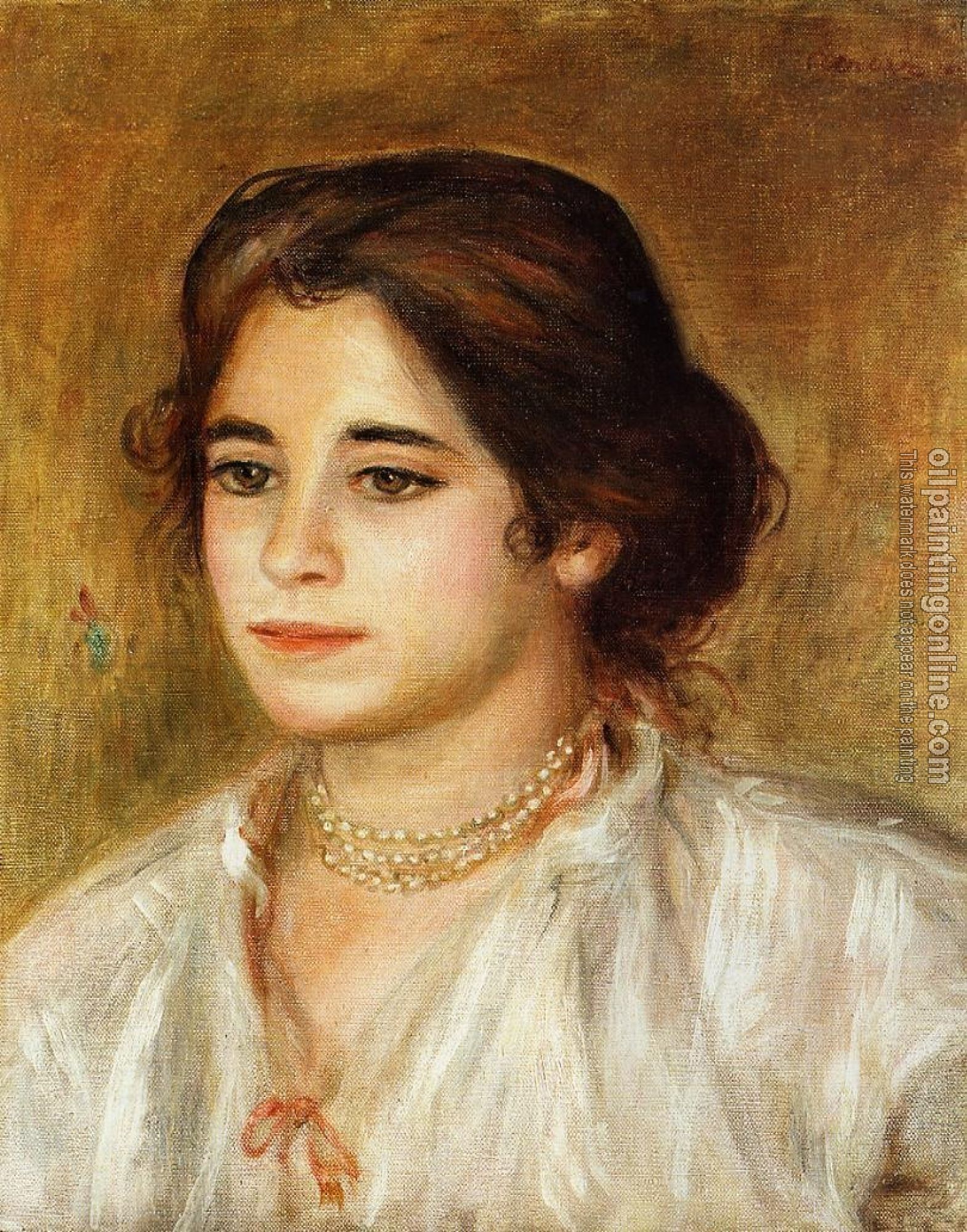 Renoir, Pierre Auguste - Gabrielle Wearing a Necklace